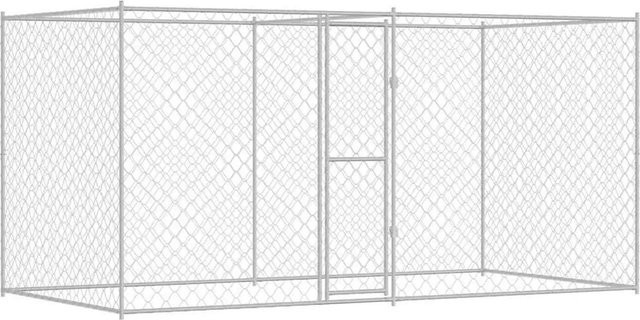 vidaXL Hundezwinger aus verzinktem Stahl in Silber B/T/H: 400 x 200 x 200 cm - Bild 1