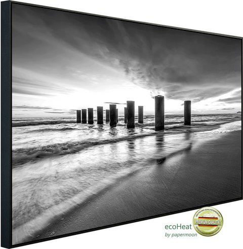 papermoon EcoHeat Infrarotheizung Strand Schwarz Weiss mit Matt-Effekt und App-Steuerung - Bild 1