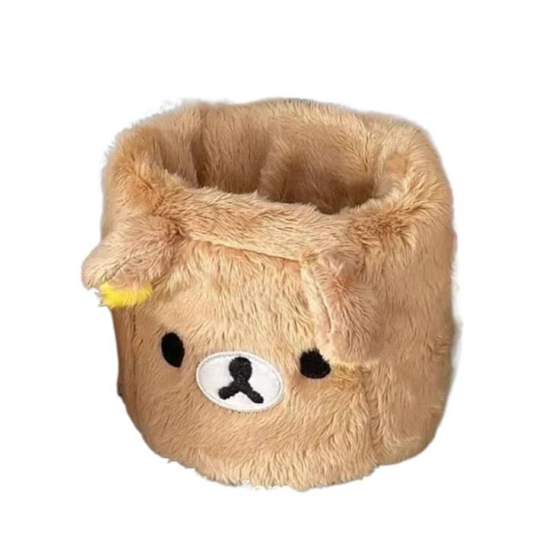 Fashnics Kawaii Plüsch Bär Stiftehalter und Kosmetikbehälter für Kinder und Schreibtischorganisation - Bild 2