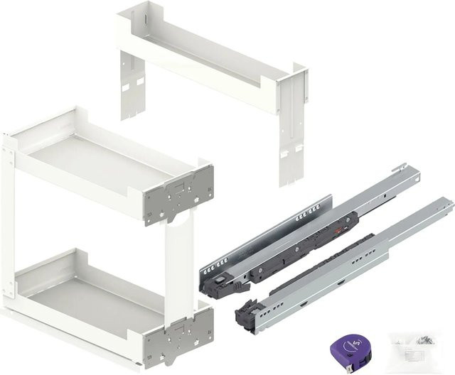 vasalat Set Pinello Cargo Schrankauszug Weiß, 3-Etagen Vollauszug mit Soft-Close, Rechts, B/T/H: 30 x 51,7 x 52 cm - Bild 1