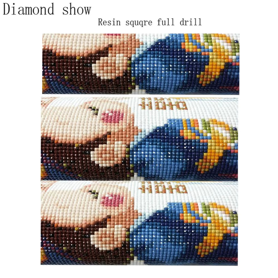 NAIFEI DIY Diamantmalerei Personalisiertes Foto als Diamantstickerei in Mehrfarbig, Quadratisch, Breite: 40,0 cm, Höhe: 40,0 cm - Bild 2