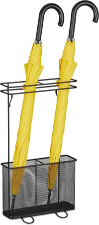Relaxdays Regenschirmständer aus Stahl in Schwarz, H: 54 cm, B: 30,5 cm, T: 15 cm