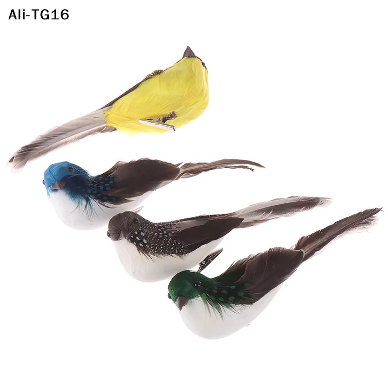 JETTING Miniatur-Vögel aus Federschaum als künstliche Modelltiere in Blau und Mehrfarbig für Hochzeiten und Gartendekoration - Bild 2