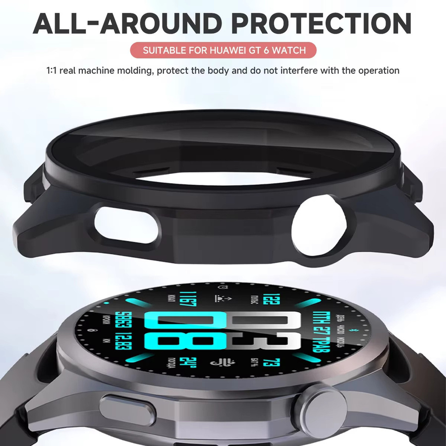 OAKCHARM Uhrenzubehör Glas + PC-Abdeckung für Huawei Watch GT 6, Schwarz, Unisex - Bild 4