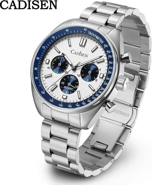CADISEN Chronographenuhr, Quarz, Edelstahl, Weiß, Herren - Bild 1