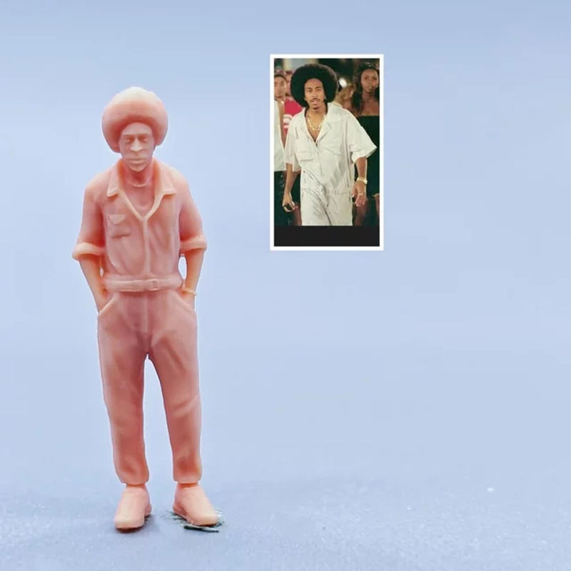 EHCMODEL Miniatur Figur Ludacris im Maßstab 1/64 aus Kunstharz, rosa, unbemalte Modellfigur für Diorama - Bild 1