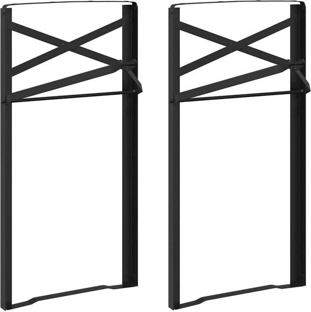 vidaXL Bier Tischbein Set aus Stahl, 2 Stück, Schwarz, B/T/H: 39 x 3 x 75 cm - Bild 1