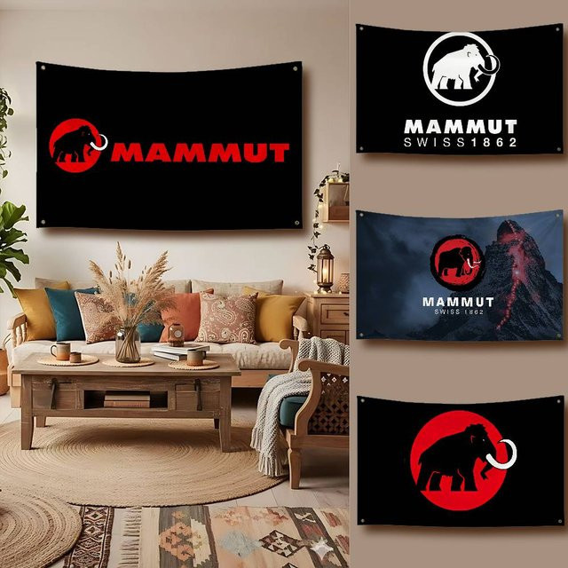52TOYS MAMMUTS Logo-Flagge aus Polyester in Schwarz als dekoratives Wandbanner - Bild 1