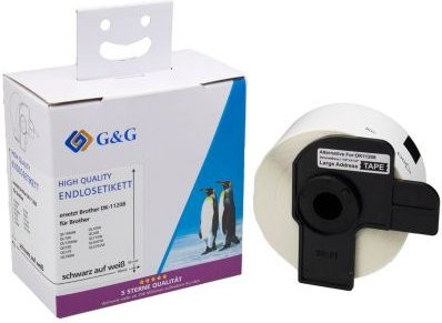 G&G Etiketten für Brother DK-11208, Thermopapier, weiß, B: 38 mm, H: 90 mm, 400 Stück - Bild 1