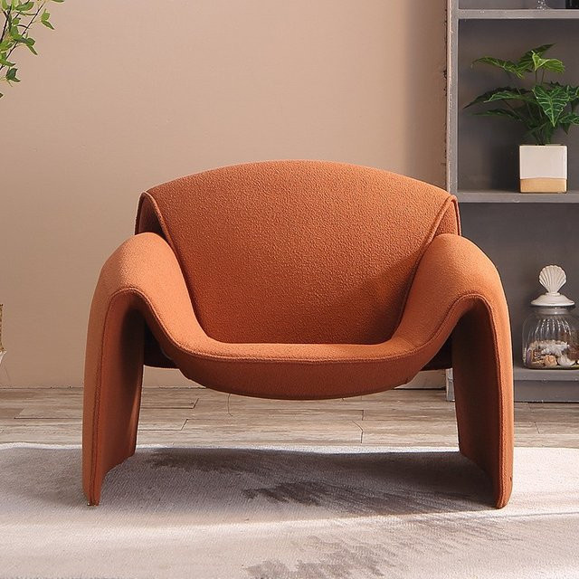 UOSU MOMO Krabbenstuhl Designer Lounge Sessel in Beige oder Orange mit Armlehnen - Bild 1