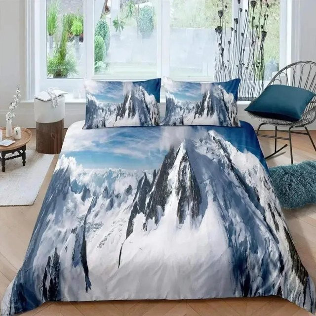 Lodestar Bettwäsche-Set Meereswellen aus Polyester in Blau, bestehend aus 1 Bettbezug und 2 Kissenbezügen, B/H: 70 x 133 cm - Bild 1