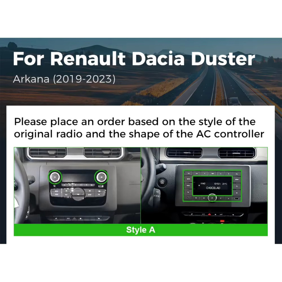 TIEYEZ Android 15 Multimedia Autoradio mit Android Auto und CarPlay für Renault Dacia Duster 2019 bis 2023 und Arkana in Schwarz - Bild 3