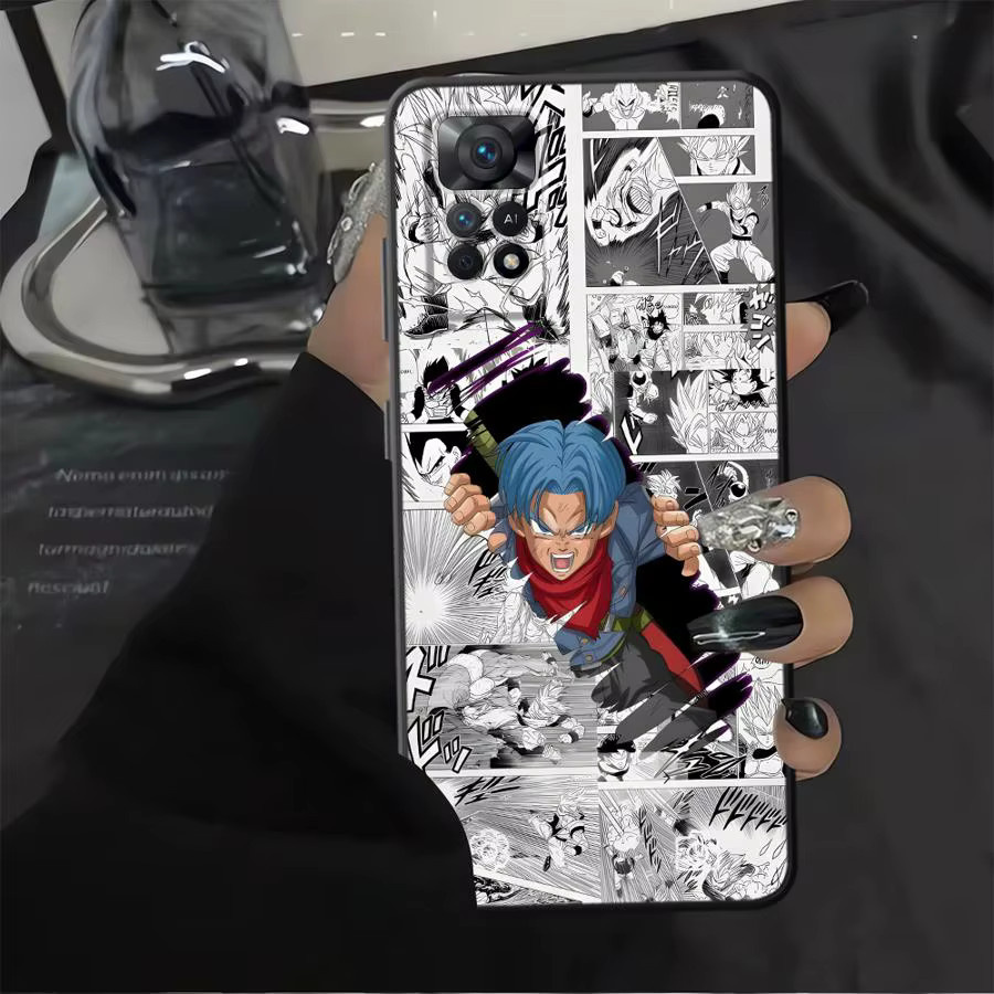 Schwarze weiche Handyhülle mit Dragon Ball Trunks Goten Motiv für Xiaomi Redmi Note 13 14 Pro Plus 9S 11S 7 8 10S 12S 9 10 11 12 Pro - Bild 2