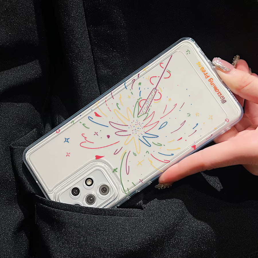 Caynes Transparente Silikon Handyhülle mit buntem Sternen-Design für Samsung Galaxy S25 Ultra S24 Ultra S25 S24 S23 S22 S21 FE S20 Plus - Bild 5