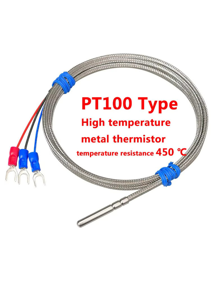 ZUIDID Pt100 Hochtemperaturfühler Typ Temperatursensor mit Glasfaserisolierung in Silber bis 450 ℃ - Bild 1