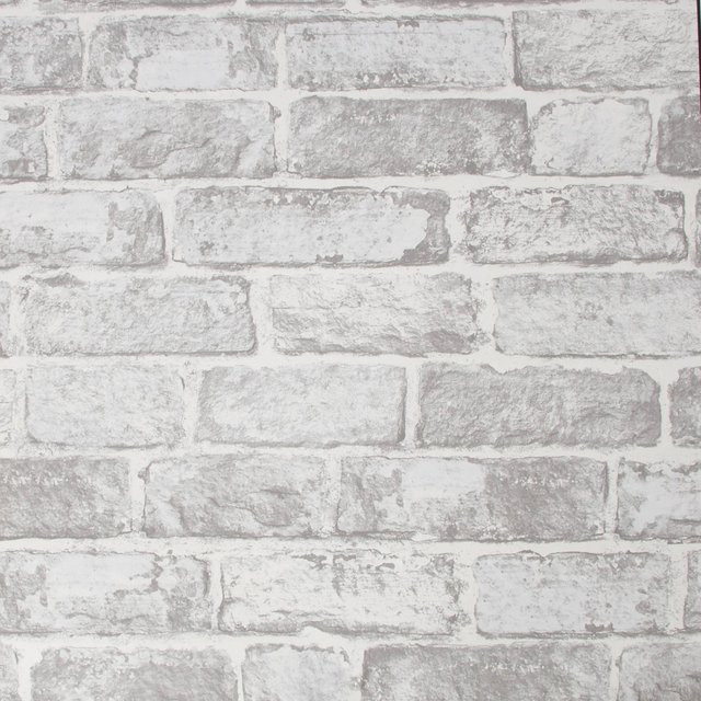 Fresco Papiertapete Backsteinwand in Weiß im modernen City-Design mit Fliesenoptik - Bild 1