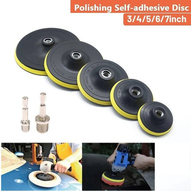 Vibratite Polier-Set mit Polierpad für 3-7 Zoll, Gewindeadapter 10/14mm, Polier-Trägerplatte und Bohrstange für Poliermaschinen und Schleifwerkzeuge - Bild 1
