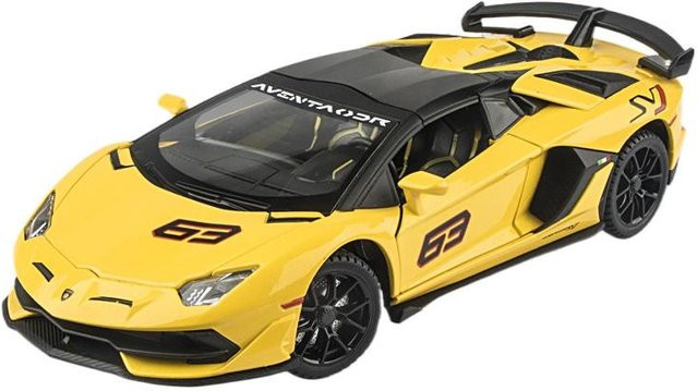 Fourall- Model Cars Lamborghini Aventador SVJ63, Automodell, 1:24, Gelb, mit Licht und Ton - Bild 1