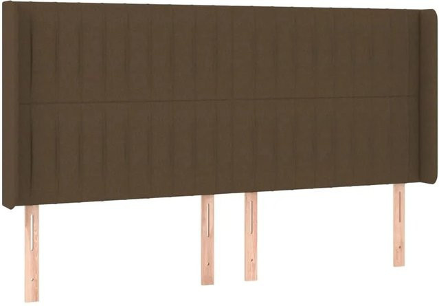 vidaXL Kopfteil mit Ohren in Dunkelbraun aus Stoff, B: 203 cm, T: 16 cm, H: 118/128 cm - Bild 1