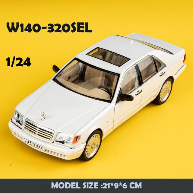 Linyi toy car Benz W140 320Sel Oldtimer Modell, 1:24 Maßstab, mit Sound und Licht, ab 4 Jahren - Bild 1