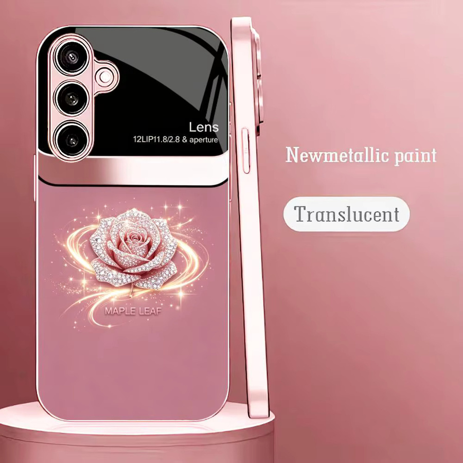 Modische Samsung Galaxy Handyhülle aus Glas in Roségold für S26 Ultra, S25 Ultra, S24, S23, S22 FE, Ultra und Plus - Bild 2