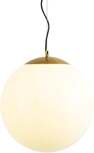 QAZQA Skandinavische Hängelampe aus Opalglas und Metall in Weiß und Gold/Messing, Durchmesser: 40 cm - Bild 1