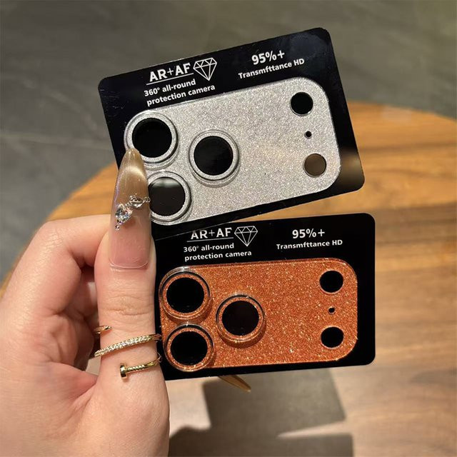 Glitzer Bling Kamera-Schutz aus gehärtetem Glas für iPhone 17, iPhone 17 Pro und iPhone 17 Pro Max in Multicolour - Bild 1