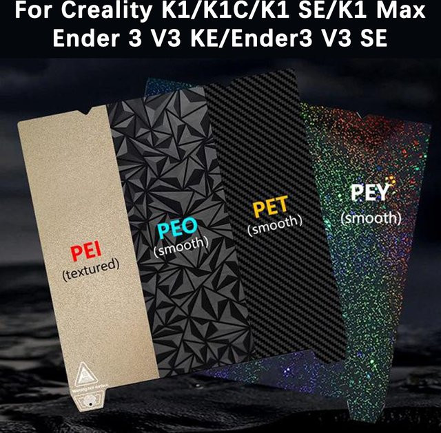 Creality Bauplatte aus Federstahl mit PEI-Beschichtung in Schwarz für Ender 3 V3 KE, Ender 3 V3 SE, K1, K1C, K1 SE und K1 Max, B/T: 235 x 235 mm - Bild 1