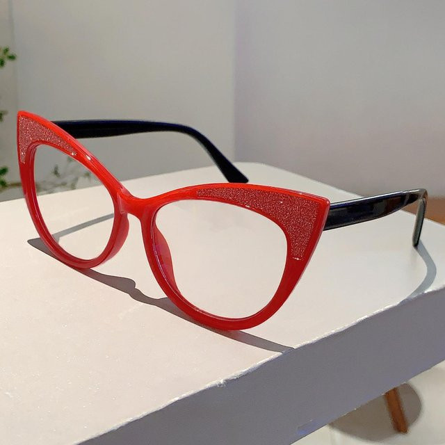 KAMMPT Brille, Katzenaugenform, Vollrand, Kunststoff, rot, Unisex - Bild 1
