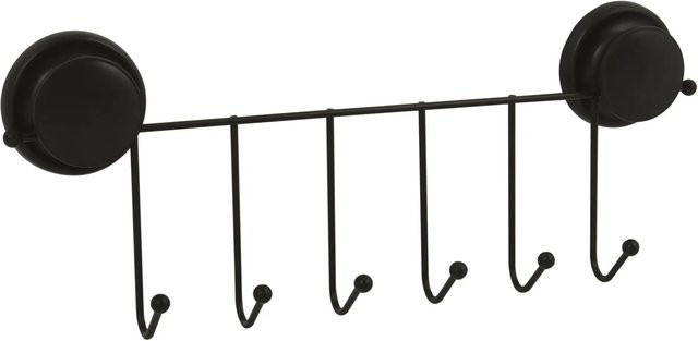 MSV Handtuchhalter Mega Ventouses mit 6 Haken in Schwarz, B: 38 cm, H: 14,5 cm, T: 5,5 cm - Bild 1