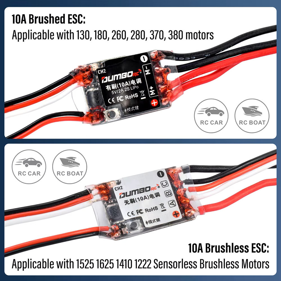 DUMBORC 10A ESC Mini Pinsel Bürstenloser ESC, ab 14 Jahren - Bild 2