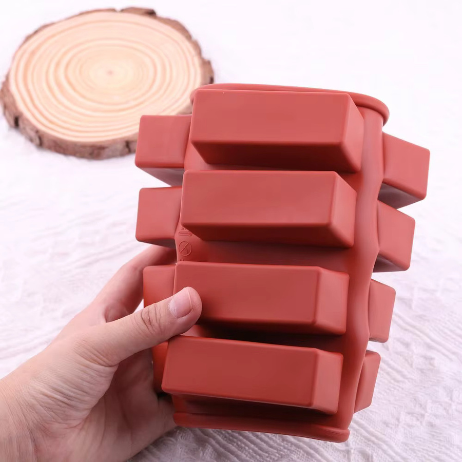 Silikon-Kuchenform von FEB.WIND mit 12 Mulden in Rot für Mousse, Trüffel und Brownies - Bild 3