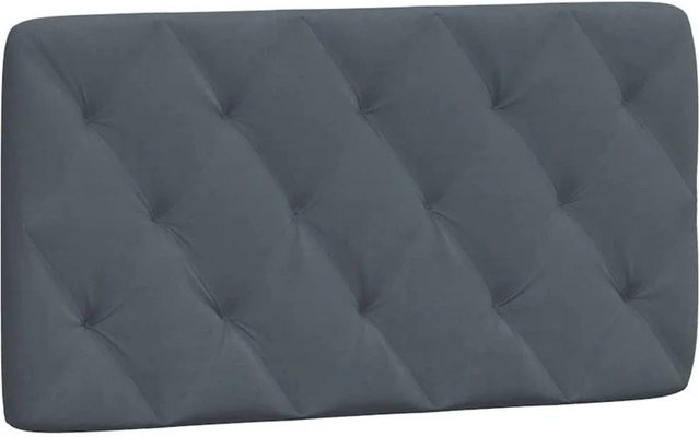 vidaXL Kopfteil-Kissen aus Samt in Dunkelgrau mit Rauten-Heftung, Breite: 100 cm - Bild 1