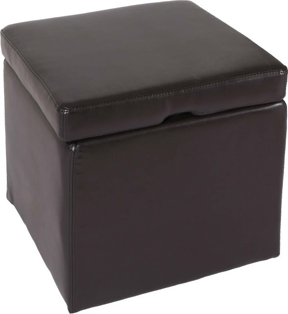 MCW Sitzhocker Carrara Aufbewahrungsbox aus Leder und Kunstleder in Braun, B/T/H: 45 x 44 x 44 cm - Bild 1