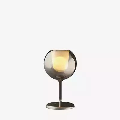 Penta Glo Tischleuchte in Grau mit transparentem Glassphären-Design und warmweißem Licht - Bild 1