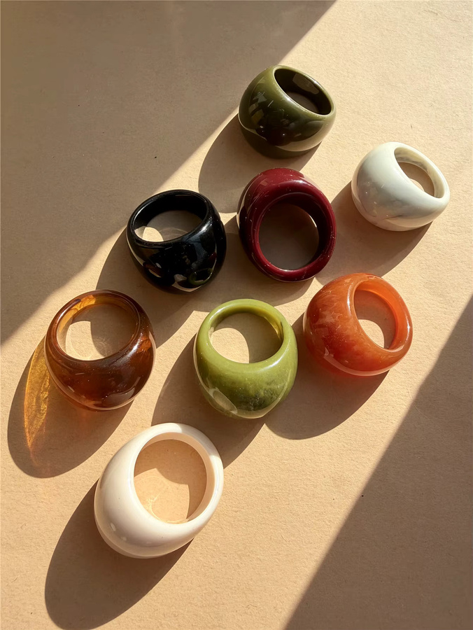 HuanZhi Ringset, Harz, Bunt, Damen - Bild 4