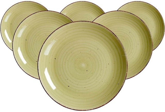 Ritzenhoff & Breker Speiseteller Happy 6er Set in Green und Yellow Durchmesser: 27 cm - Bild 1