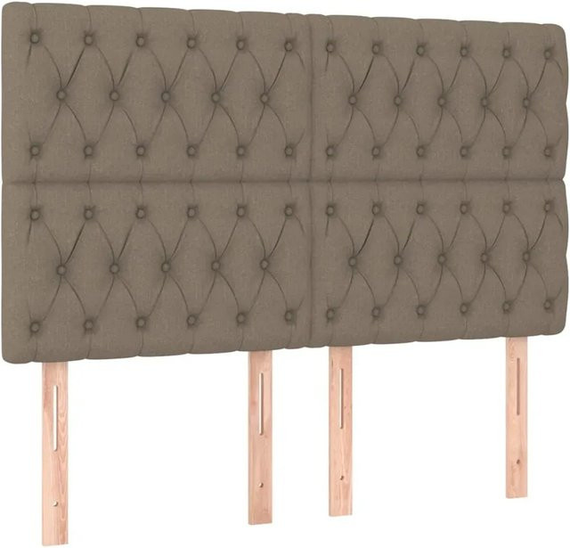 vidaXL LED Kopfteil modern in Beige mit USB-Ladeport und integrierter Beleuchtung, B: 160 cm, T: 7 cm, H: 118-128 cm - Bild 1