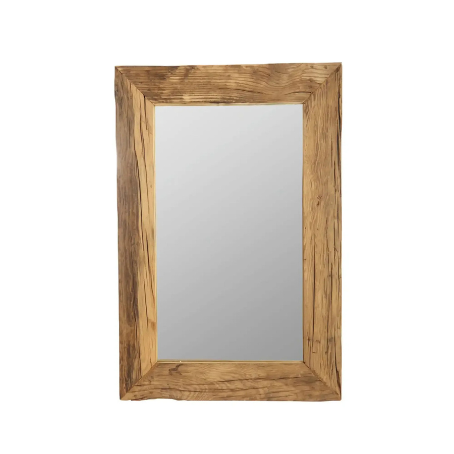 House Doctor Pure Nature Spiegel mit rustikalem Rahmen aus recyceltem Holz in Braun, B: 60 cm, H: 90 cm - Bild 1