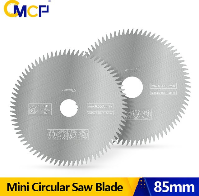CMCP Mini Kreissäge Klinge 85mm mit 80 Zähnen für Holz und Metall, Silber - Bild 1