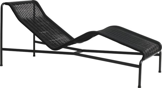 HAY Palissade Cord Chaise Longue aus pulverbeschichtetem Stahl in Schwarz mit UV-beständigem Cord aus recyceltem Polyester - Bild 1