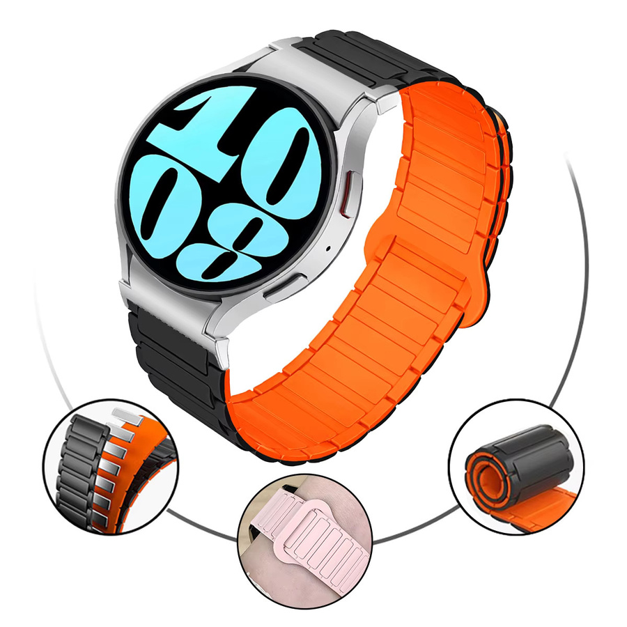 CHIICSMART Uhrenarmband Silikon, Magnet, Schwarz, Samsung Galaxy Watch - Bild 3