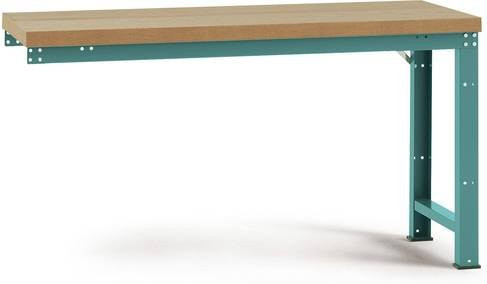 Manuflex Anbauwerkbank Profi Standard mit Multiplex Tischplatte, Farbe: Wasserblau, B/T: 175 x 70 cm - Bild 1