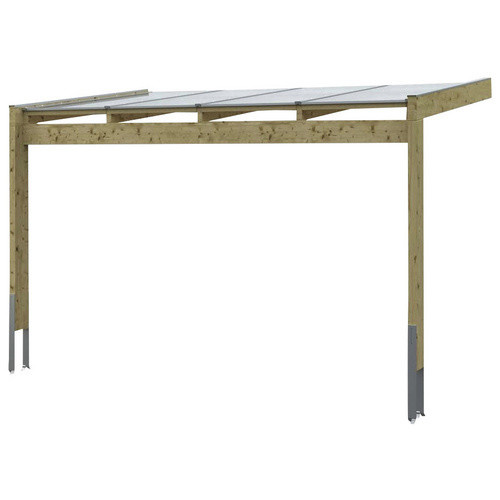 Skan Holz Terrassenüberdachung Novara aus Eiche hell mit Polycarbonat-Dach, Breite: 450 cm, Tiefe: 259 cm - Bild 3