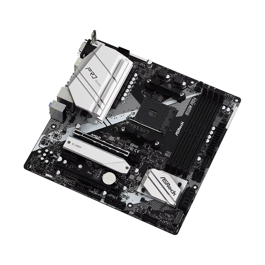 ASRock B550M PRO4 Micro ATX Mainboard AMD B550 AM4 DDR4 Schwarz mit PCIe 4.0 M.2 Unterstützung - Bild 3