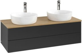 V&B Waschtischunterschrank Antao ohne Frontstruktur, Farbe Eiche Honig, B/T/H: 120 x 36 x 50 cm - Bild 1