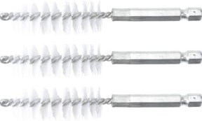BGS Nylonbürsten-Set 3-teilig mit 17 mm Durchmesser und 6,3 mm Außensechskant Antrieb in Silber - Bild 1