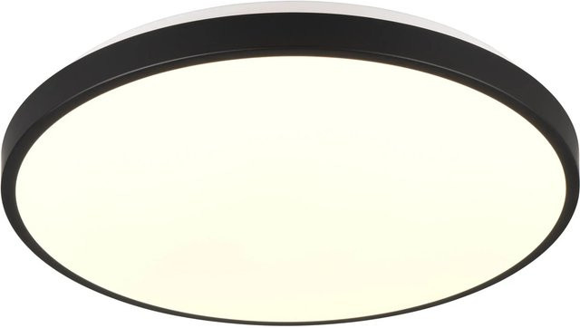 Reality LED Deckenleuchte Schwarz mit Bewegungsmelder und Dämmerungssensor, rund, B/T/H: 38,5 x 38,5 x 7 cm - Bild 1