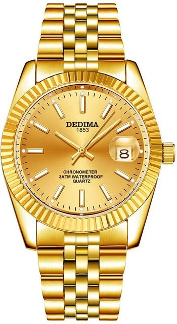 DEDIMA Armbanduhr Quarz, Edelstahl, Gold, Herren, 38 mm - Bild 1