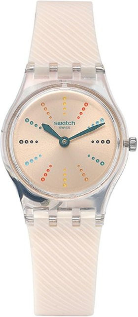 Swatch Armbanduhr, Analoguhr, Kautschuk, Beige, Damen - Bild 1